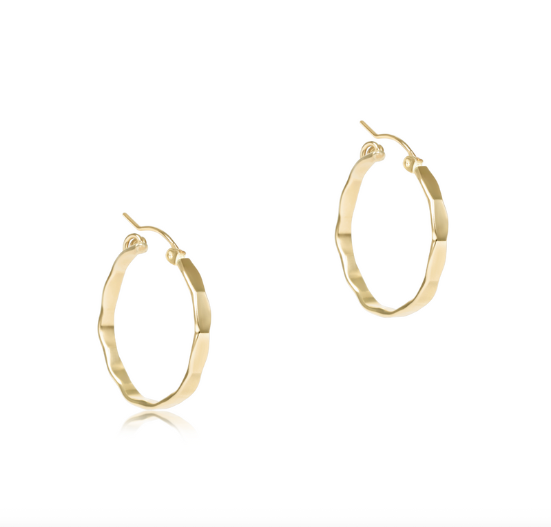 Scalloped Rim Gold 1.25" Hoop - Smooth