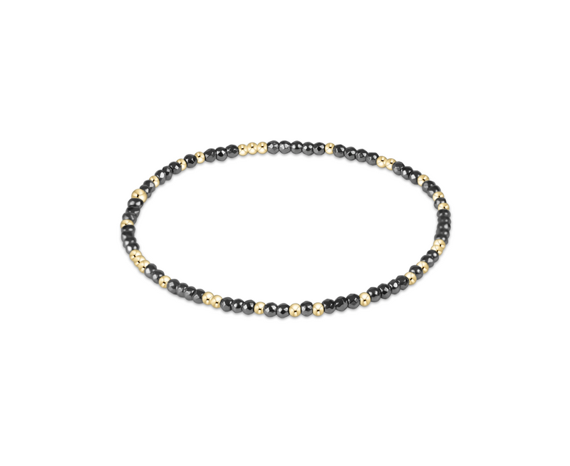 Hope Unwritten Silver Faceted Hematite 2mm Bead Bracelet