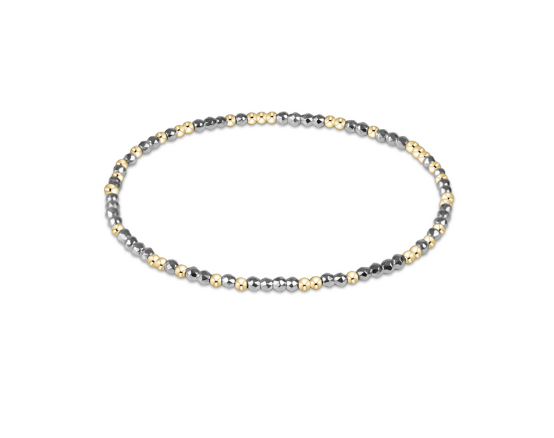 EXTENDS Hope Unwritten Bright Silver Faceted Hematite 2mm Bead Bracelet