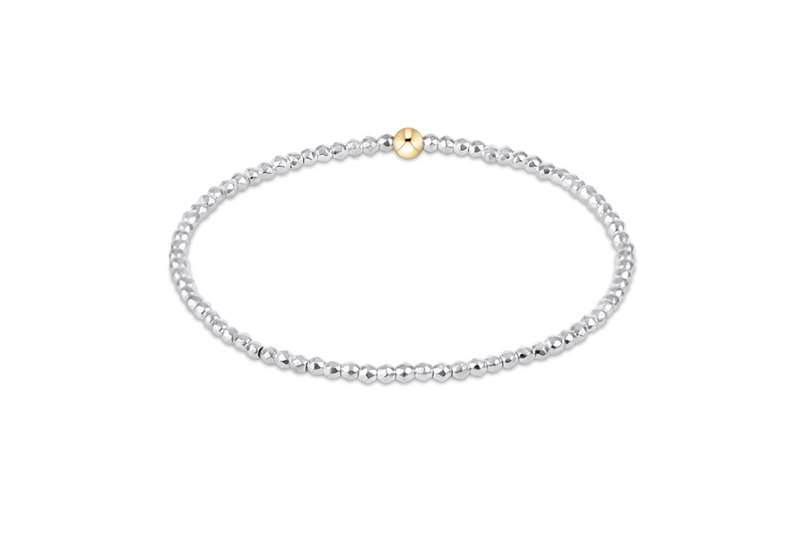 EXTENDS Bright Silver Faceted Hematite 2mm Bead Bracelet