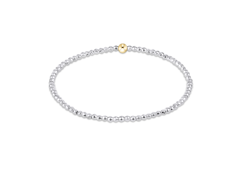 Bright Silver Faceted Hematite 2mm Bead Bracelet