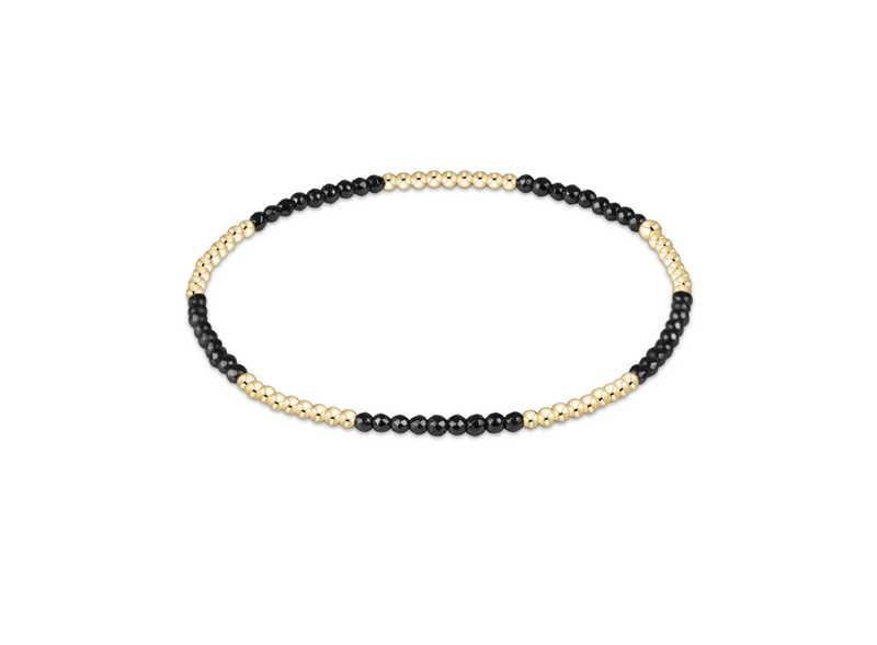 Blissful Pattern 2mm Bead Bracelet - Faceted Hematite