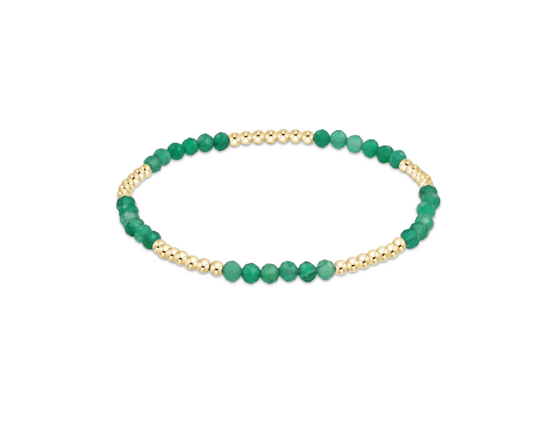 Blissful Pattern 2.5mm Bead Bracelet - Green Onyx