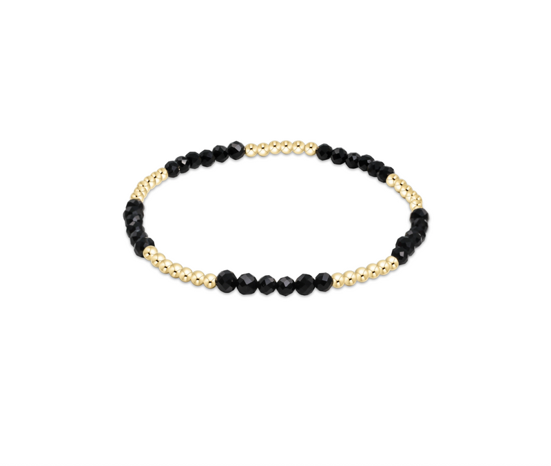 Blissful Pattern 2.5mm Bead Bracelet - Faceted Onyx