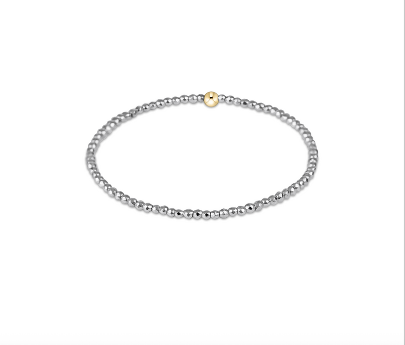 Silver Faceted Hematite 2mm Bead Bracelet