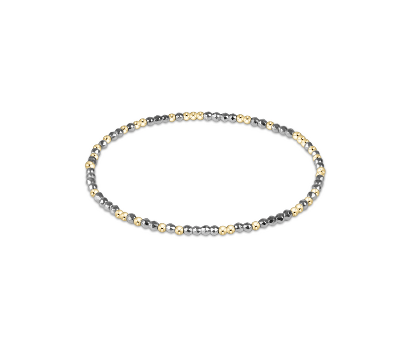 Hope Unwritten Bright Silver Faceted Hematite 2mm Bead Bracelet