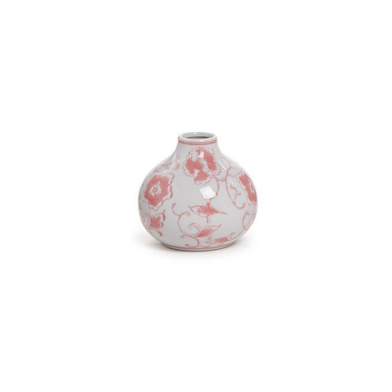 Pink Chinoiserie Hand-Painted Vase