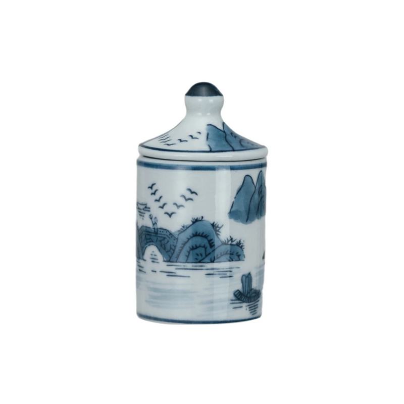 Hand-Painted Stoneware Spice Jar