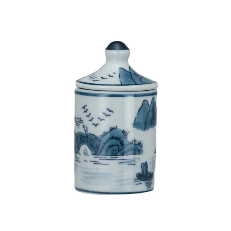 Hand-Painted Stoneware Spice Jar w/ Pattern