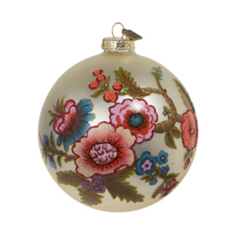 Vintage Floral Ball Ornament