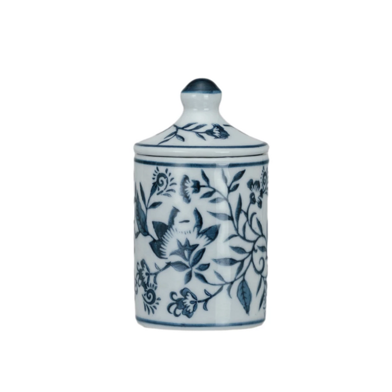 Hand-Painted Stoneware Spice Jar w/ Pattern