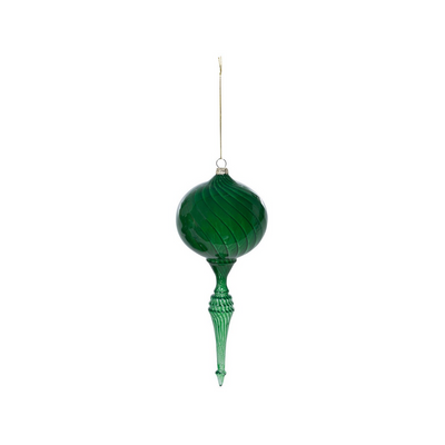 Luminous Green Glass Finial Ornament