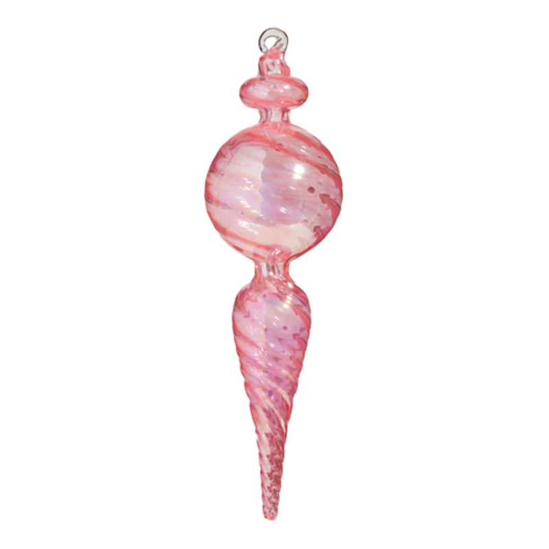 Pink Glass Finial Ornament