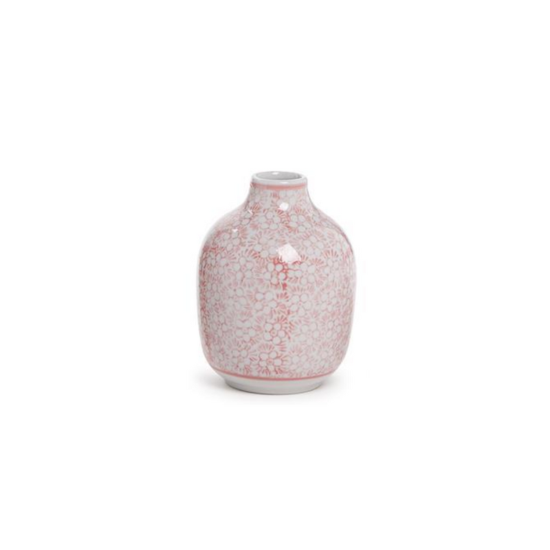 Pink Chinoiserie Hand-Painted Vase