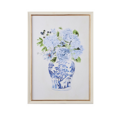 Hydrangeas in Vase Framed Print