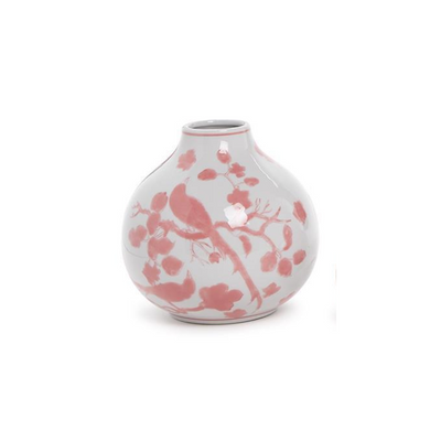 Pink Chinoiserie Hand-Painted Vase