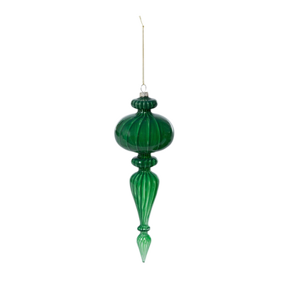 Luminous Green Glass Finial Ornament