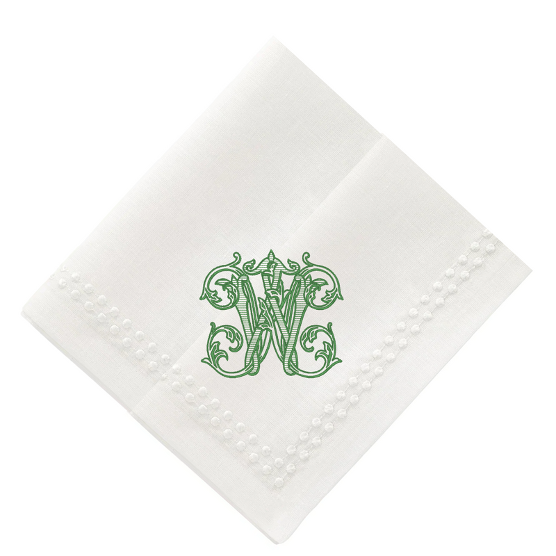 Aniston Stalvey, Monogram White Pearl Napkin