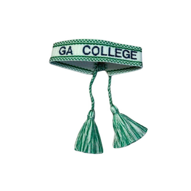 Embroidered Tassel Bracelet- GA College