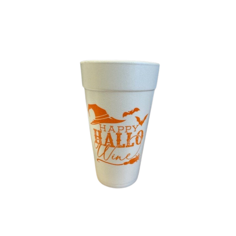 Happy Hallo Wine Styrofoam Cups