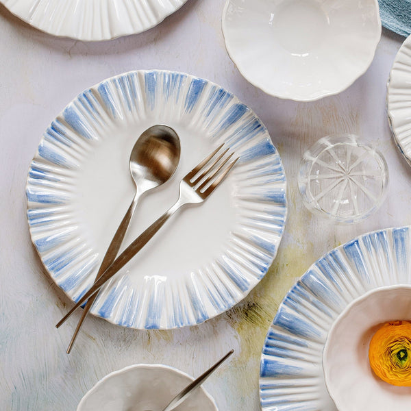 Bari Blue & White European Dinner Plate