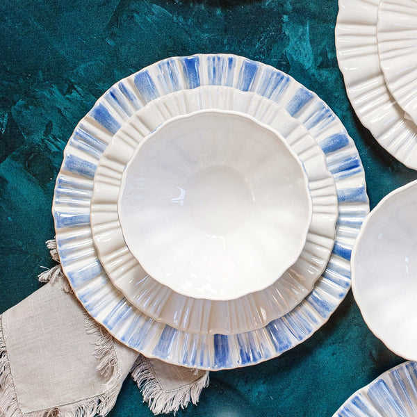 Bari Blue & White European Dinner Plate