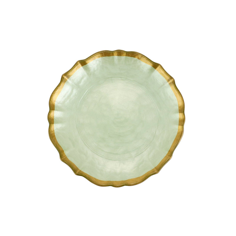 Baroque Glass Pistachio Cocktail Plate