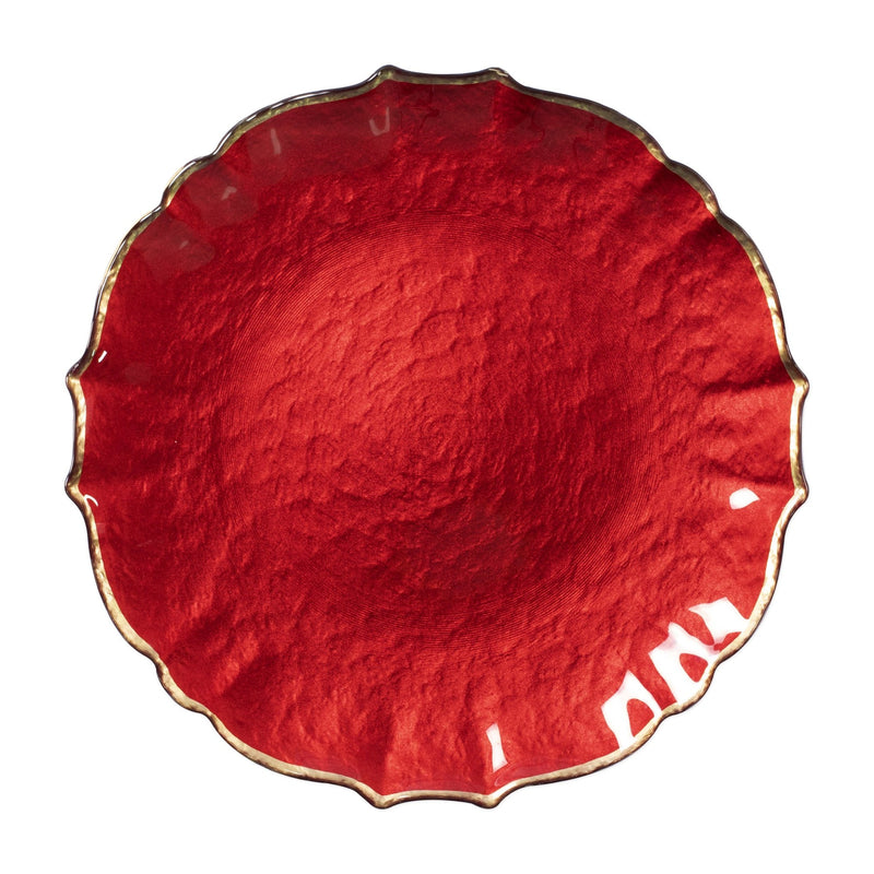 Baroque Glass Red Charger