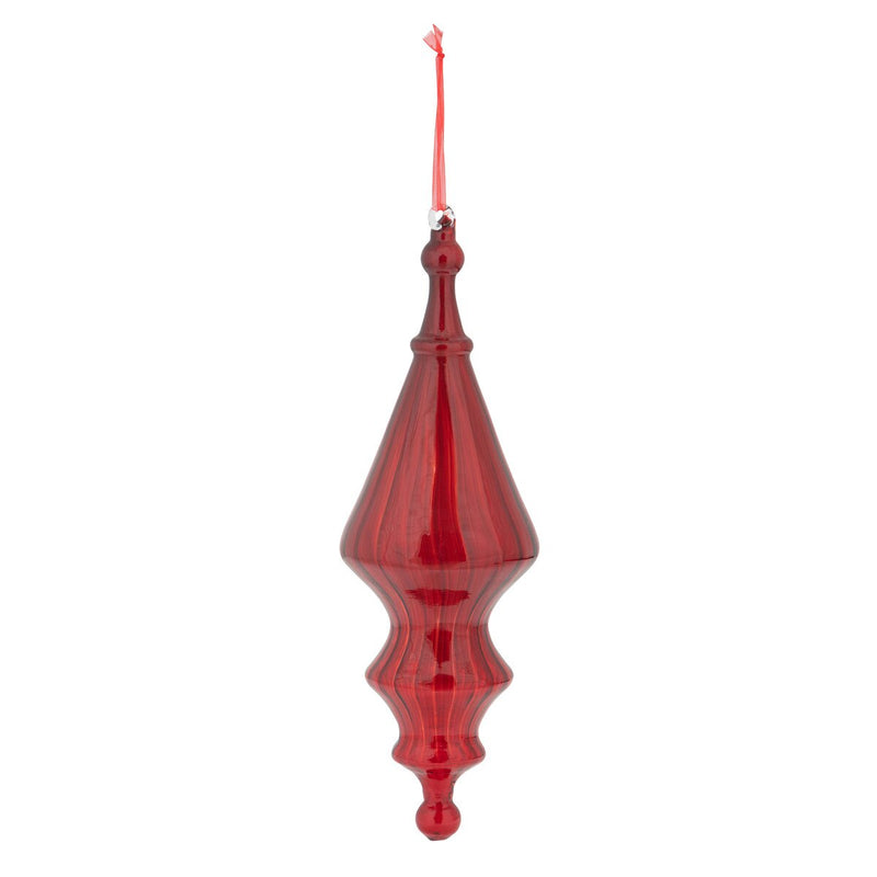 Ruby Red Glass Finial Ornament