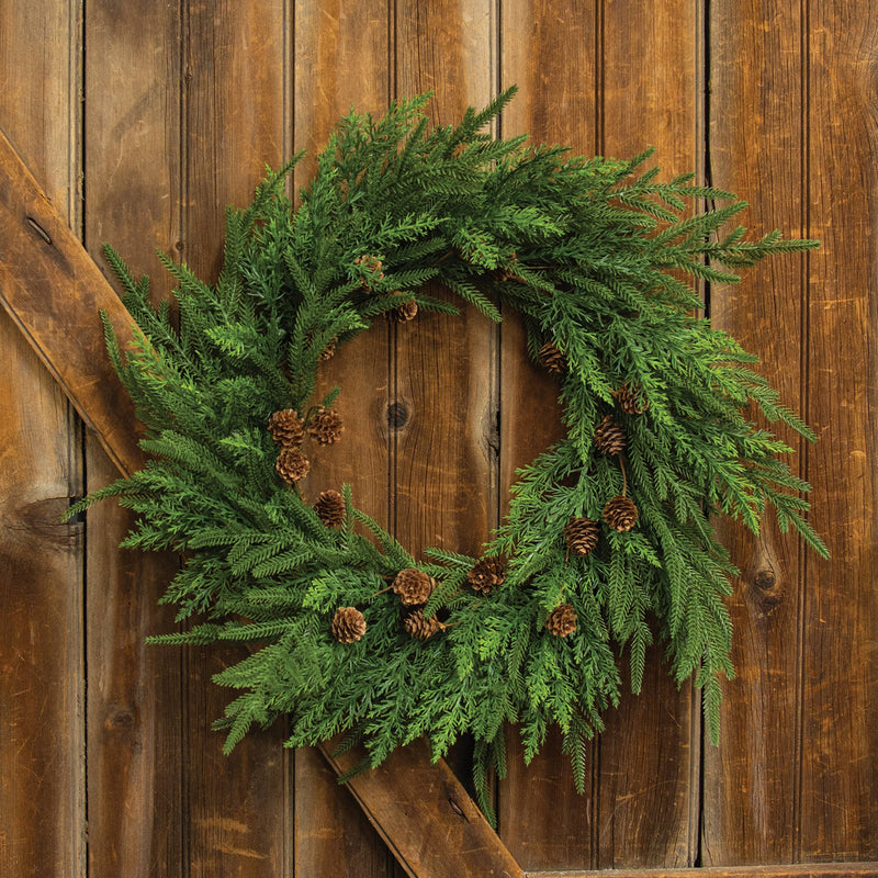 Soft Needle Pine & Cones Wreath - 24"