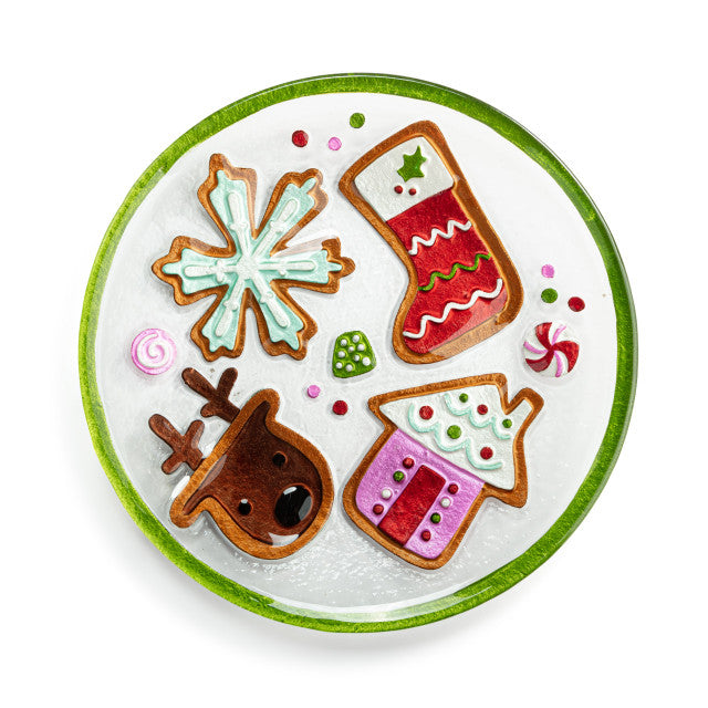 Round Christmas Cookie Plate