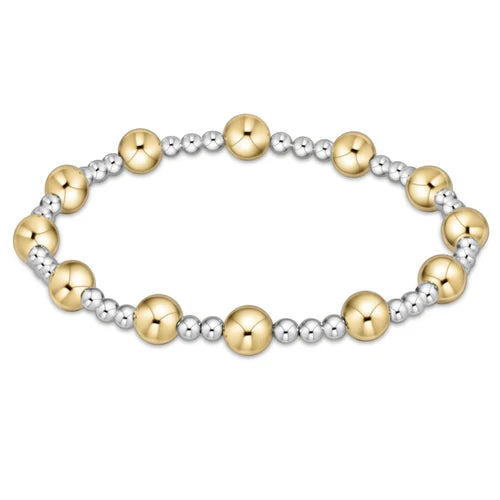 EXTENDS-Classic Sincerity Pattern 6mmBead Bracelet-Mixed Metal