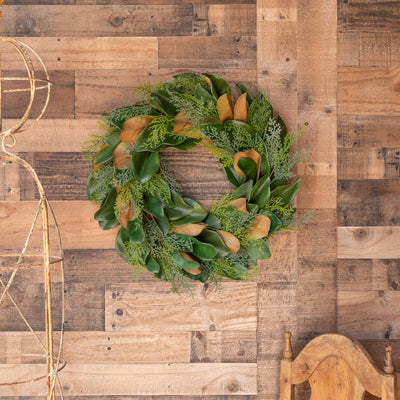 Magnolia Evergreen Wreath - 24 Inch