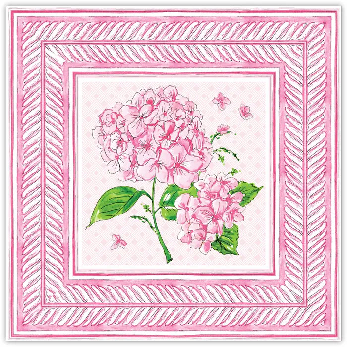Handpainted Pink Hydrangea Square Placemat