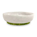 RESIN Rio Large Oval Bowl with Base- White/Green