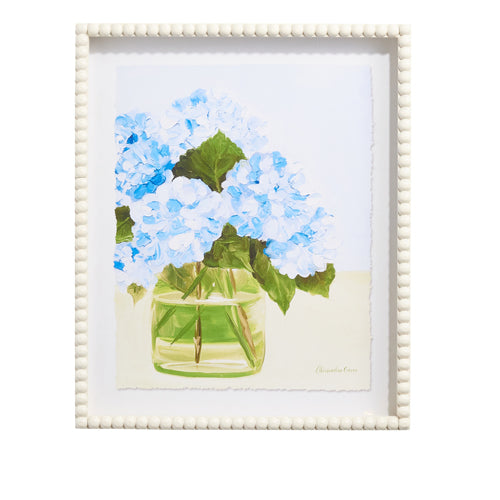 18" Blue Hydrangea Shadowbox Framed Wall Art