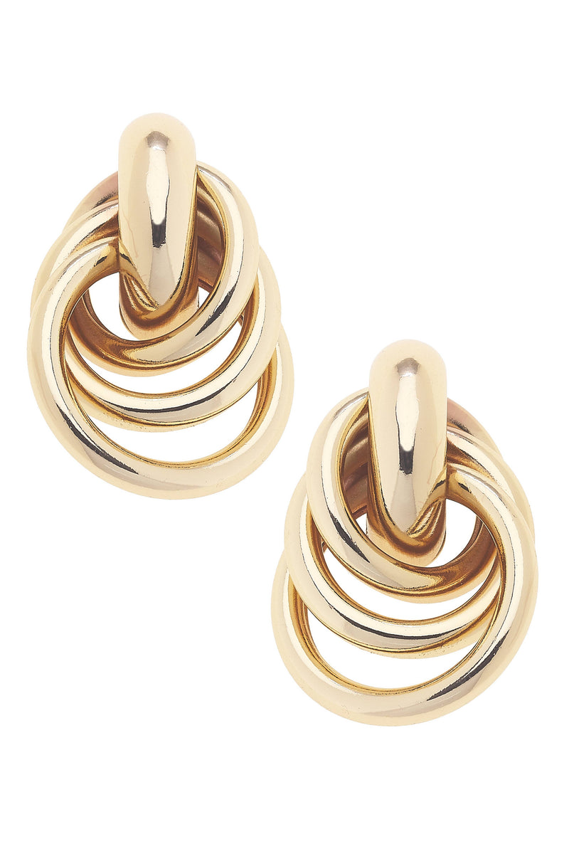 Joanie Knot Earrings in Shiny Gold