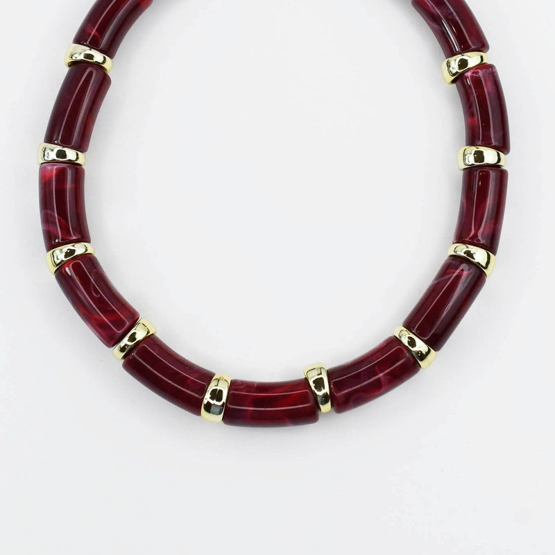 No Doubt About It Chunky Necklace: Maroon