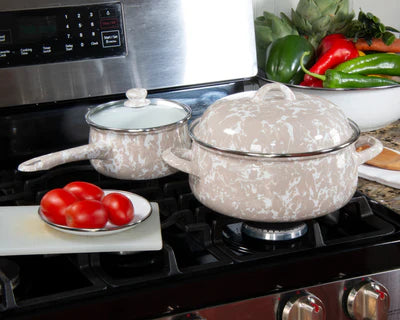 Taupe Swirl Dutch Oven