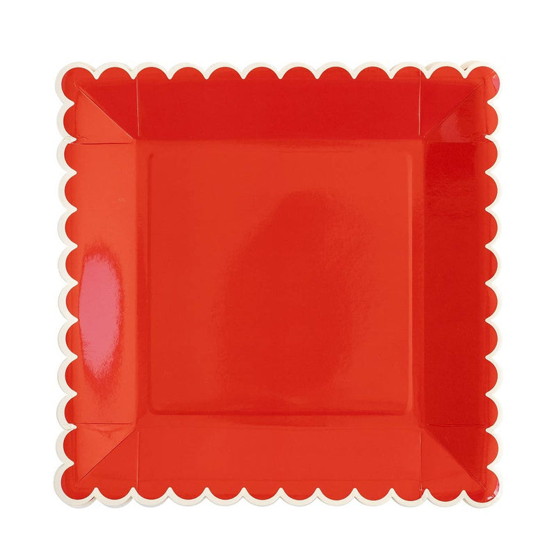 Believe Red/White Scallop Plate