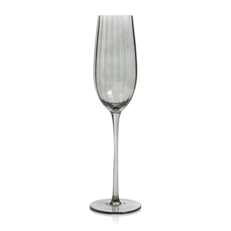 Madeleine Optic Glassware - Smoke, Champagne Flute
