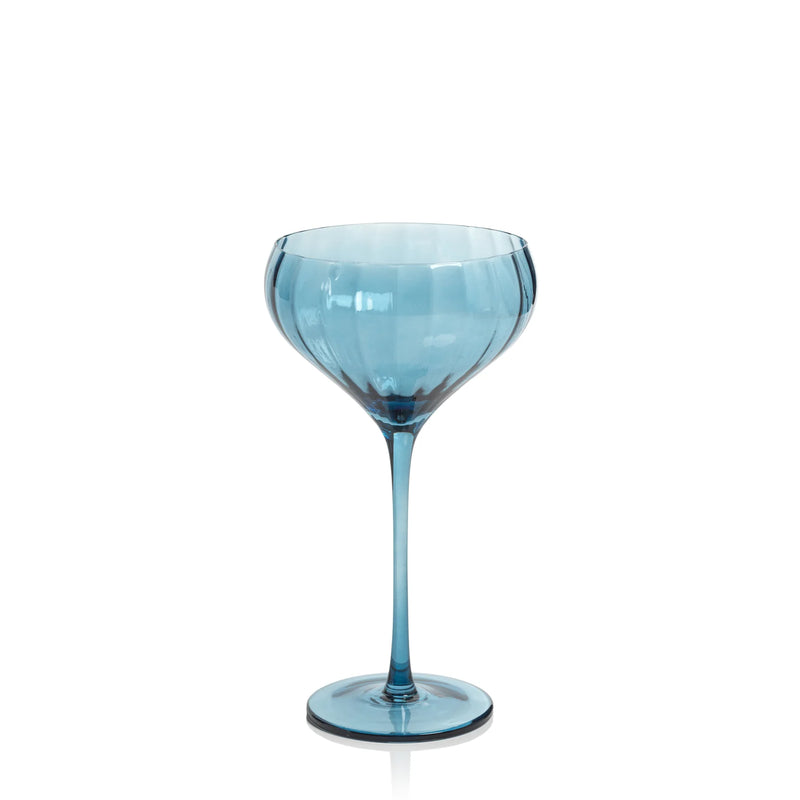 Madeleine Optic Glassware - Blue Azure, Cocktail Glass