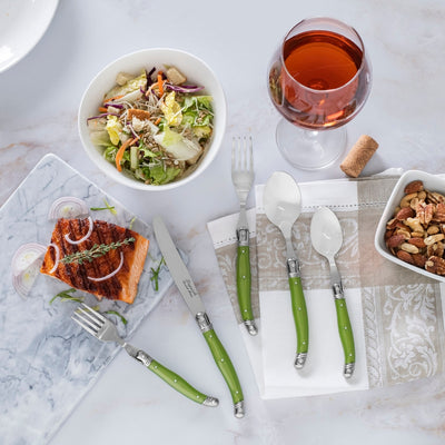 Stainless-Steel Laguiole Flatware, Spring Green - 5pc.