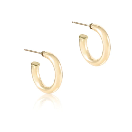 Round Gold 1" Post Hoop- 4mm-Smooth