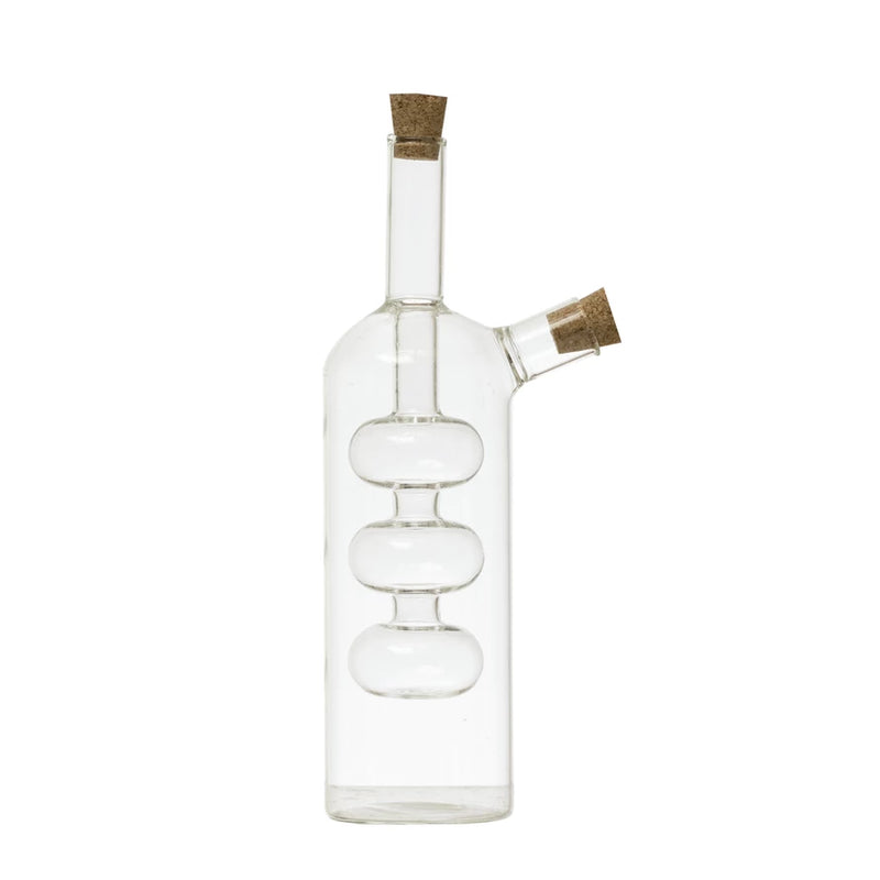 Glass Oil & Vinegar Cruet with Cork Stoppers