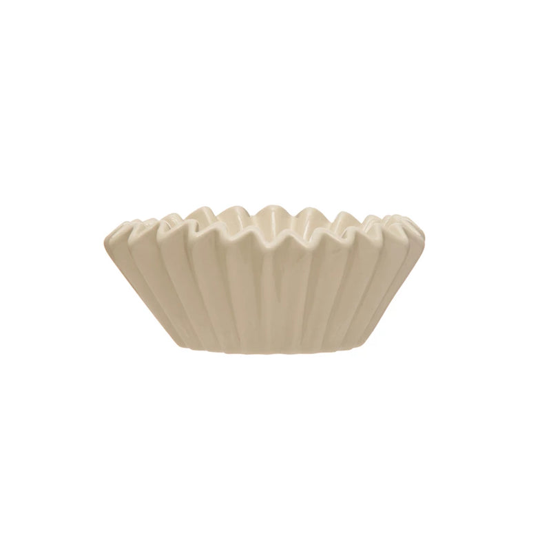 Stoneware Fluted Bowl- White