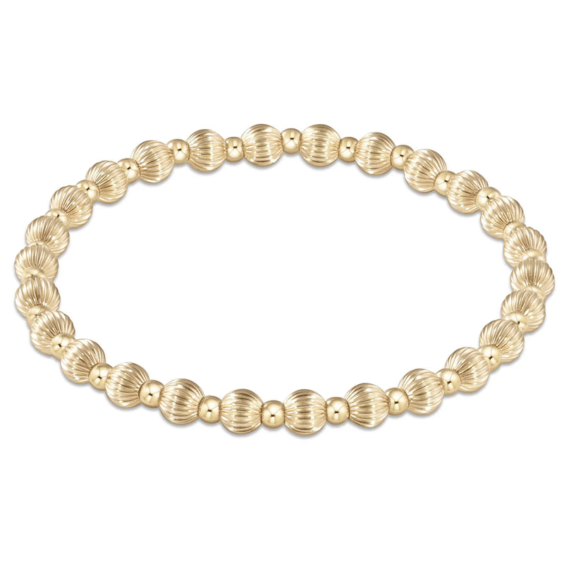 EXTENDS Dignity Grateful Pattern 5mm Bead Bracelet- Gold