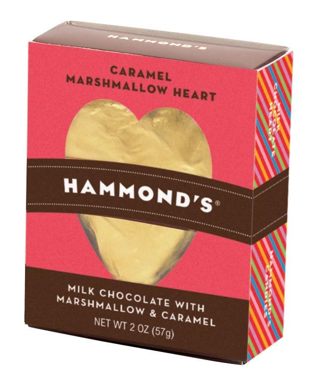 Heart Marshmallows Caramel Milk Choc- 2oz