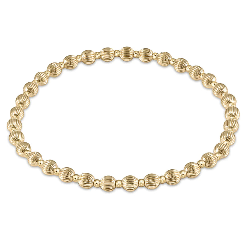 EXTENDS Dignity Grateful Pattern 4mm Bead Bracelet- Gold