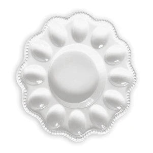 VIDA Alegria Deviled Egg Platter- White